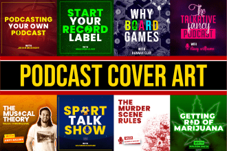 design stunning podcast cover art or itunes podcast art