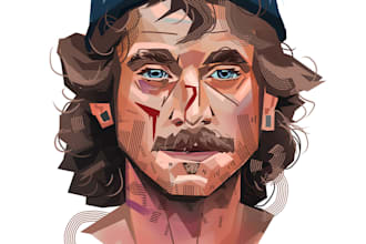 illustrate your portrait in a vibrant and realistic style