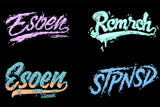 Top 10!  draw hand lettering melt style splash