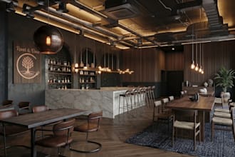 create 3d rendering interior exterior house restaurant hotel