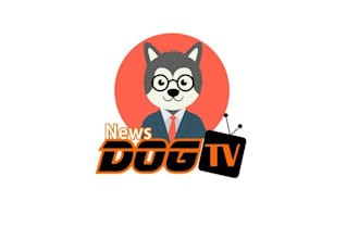 design modern world amazing dog TV news logo