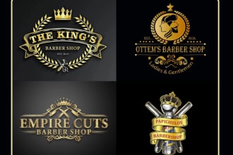 make luxury barber shop, vintage and beauty salon logo