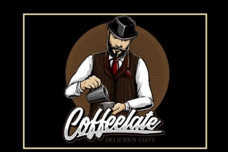 make unique amazing coffee shop logo