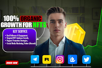 elevate your nft organic twitter, x and instagram growth, engagement