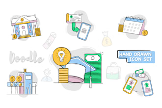 design vector hand drawn or doodle icons