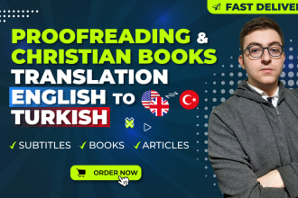 translate christian books and proofread english to turkish
