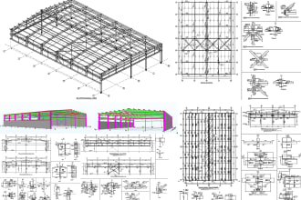 create tekla model, shop drawings and erection layouts for steel structures
