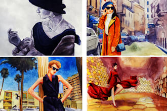 draw fashion illustration, design or sketch