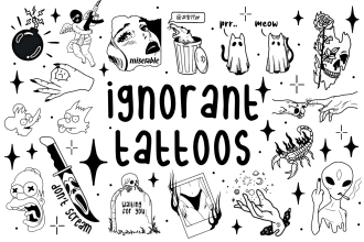 create awesome ignorant tattoos set