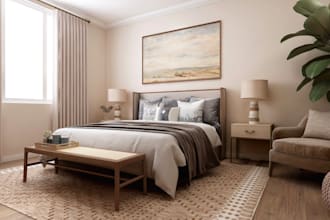 professionally render your bedroom interior design in 3d