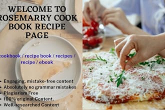 keenly write your cookbook recipe of your choice