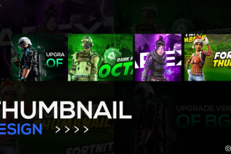 do gaming and vlog thumbnail for you