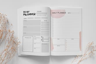 design daily planner for kdp etsy shop or print