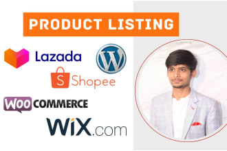 do product listings on lazada, wordpress woocommerce, wix, shopee stores