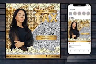 do online instagram flyer design for tax, credit repair, grand opening or salon