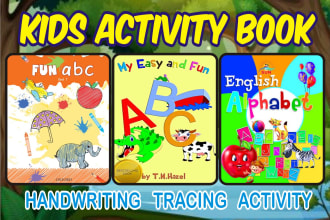 create kids coloring book design and activity book for KDP