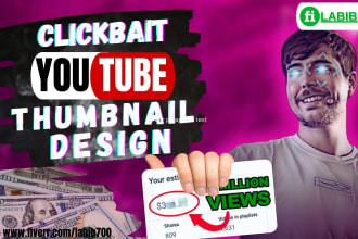 design attractive clickbait thumbnails in 24 hours