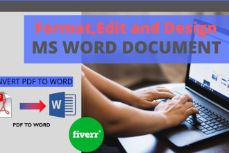 format and design your document,cv, and letterhead in ms word