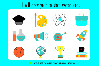 do the latest trendy vector icon for your website and apps