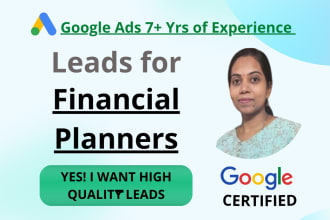 generate leads for financial planners service using google ads