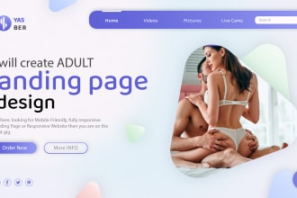 creat adult landing page design