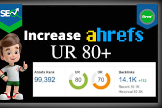 increase url rating ahrefs ur  75 plus in just 15 days
