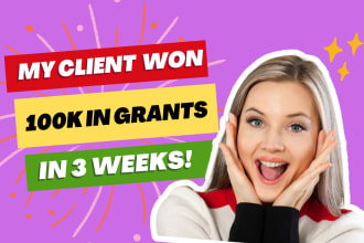 find 5 winning grants, write grant proposal, apply for grants, grant researcher