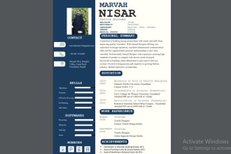 design a creative resume and CV templates