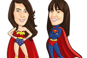 draw you a quality superhero cartoon