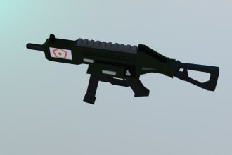 do 3d low poly weapon assets