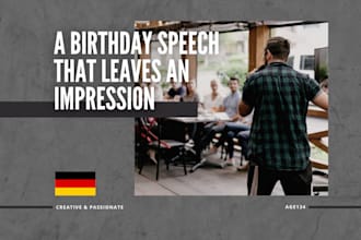 write you an amazing german birthday speech