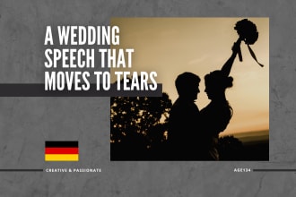 write you an amazing german wedding speech