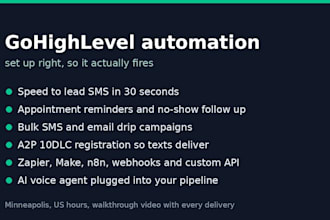 build gohighlevel automations, workflows, sms and email drip campaigns