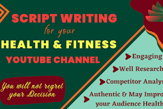 write an engaging health and fitness youtube video script