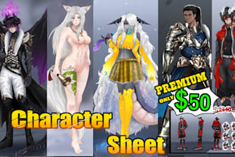 draw character sheet or reference sheet