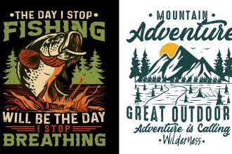 do vintage outdoor graphic bulk t shirt design for your pod business