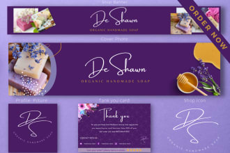 design beautiful etsy shop banner, etsy shop icon, etsy branding kit