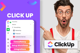 be your clickup consultant, setup clickup project management,clickup automations