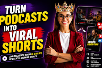 edit your podcast into viral youtube shorts, reels, tiktok clips