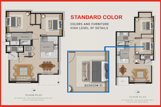 edit photoshop interior floor plan for real estate