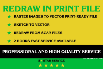 recreate your any image of logo or scan file to print ready vector files
