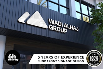 design realistic 3d signage, signboard and storefront mockup