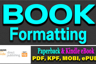 do book formatting for amazon kdp and lulu