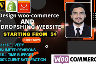 create various types of ecommerce and dropshipping wordpress websites