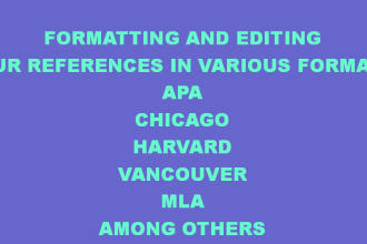 edit citations and make references in mla,apa,chicago and harvard formats