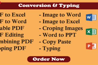 do excel work and  data entry