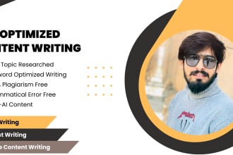 write SEO friendly blogs, articles, website content, and copywriting