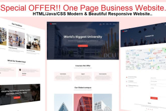 develop one page business responsive HTML website