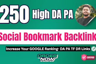 create unique domain social bookmarking SEO backlinks