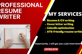 write a professional CV resume writing cover letter and linkedin profile